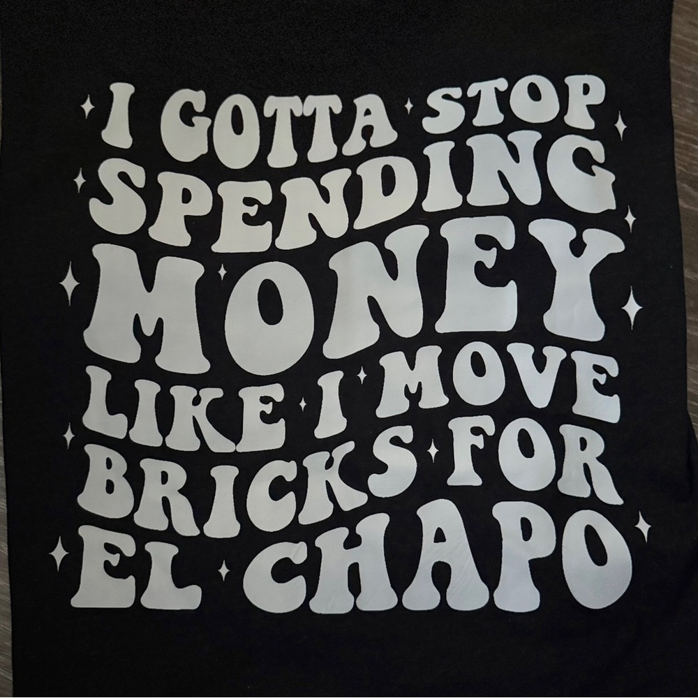 Unisex Black Graphic Tee with Bold White Text